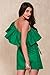 Relipop Women's Off Shoulder Ruffles Mini Dress Cotton casual Short Dress (X-Large, Green)