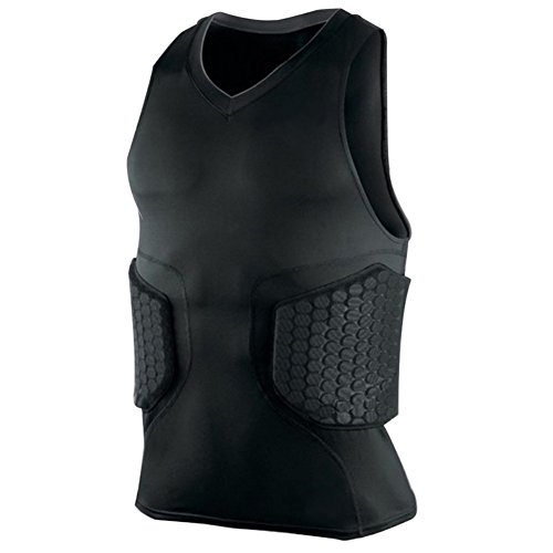 Sizet Men/Boys Impact Padded/Sports vest Compression Protective Shoulder Rib Chest Body for Sports(Basketball Football Paintball Soccer Hockey Rugby Cycling )