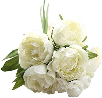 Fake Flowers, Aribelly Artificial Flowers Peony Bouquet Floral Wedding Bouquet Party Home Decor (A)