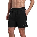 Hifunk Mens Workout Running Shorts 5 Inch Quick Dry Gym Athletic Traning Shorts with Liner and Zipper Pocket
