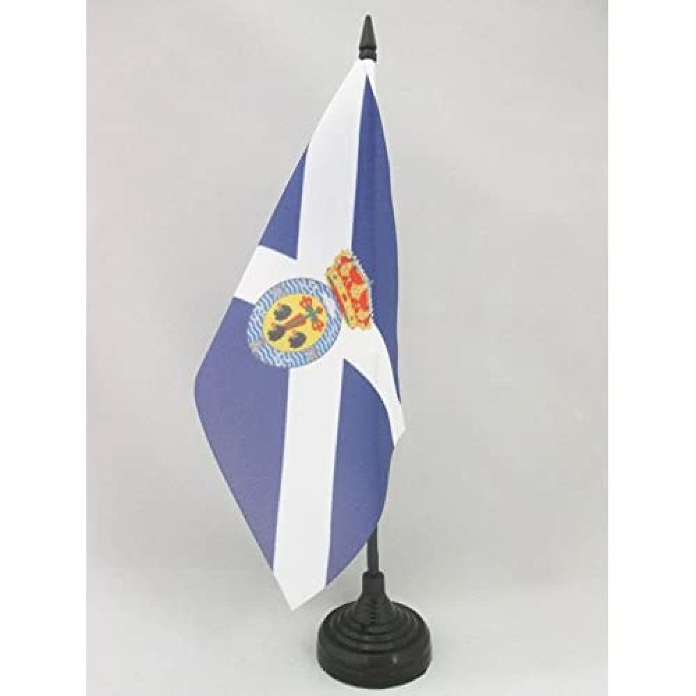 AZ FLAG Santa Cruz de Tenerife Table Flag 5'' x 8'' - Santa Cruz Office Decoration 100% Polyester 21 x 14 cm - Mini Desk Flag with Pole and Black Plastic Base