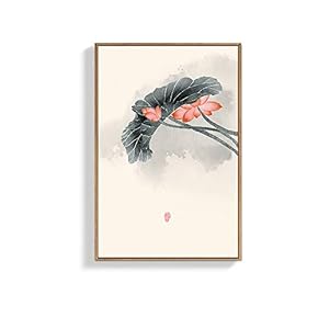 Framed Canvas Wall Art for Living Room, Bedroom Chinese Ink Painting Canvas Prints for Home Decoration Ready to Hanging - 16x24 inches