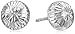 Amazon Collection Sterling Silver Diamond-Cut Round Button Earrings
