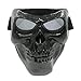 Vhccirt Halloween Spooky Decory Motorcycle Mask with Polarized Goggles Black Skull Racing Helmet Mask Skiing Mask Gray PC Lens Grim Reaper Cos Mask for Motorcross/Airsoft Safety/Party Cosplay
