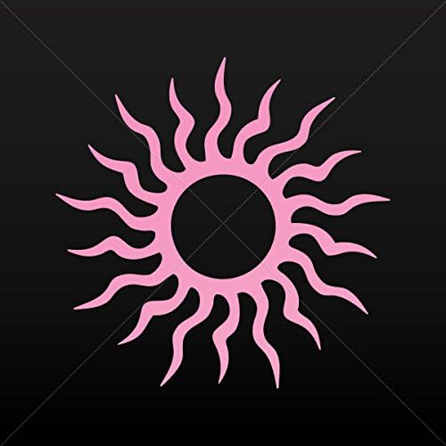Decal Stickers Tribal Design Tatto Style Sun Garage Sports car Durable Pink (5 X 4.95 In)