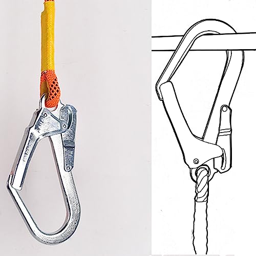 WEIKAXIMU Fall Protection Set: Auffanggeschirr zur Absturzsicherung 5 Points, 2 Hooks, Safety Rope 2 m, with Auffanggerät + Bonus: Reflective Vest and Backpack