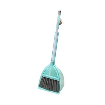 ShiningLove Toy Kids Stretchable Floor Cleaning Tools Mop Broom Dustpan Play-House Toys Gift Light Green Broom + Dustpan Set
