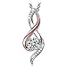 ANGEL NINA Sterling Silver Necklace for women Jewelry Gifts for Her Cubic Zirconia Twist Pendant Necklaces for Mom Women Birthday Thanksgiving Valentines Day Gifts Rose Gold Necklace
