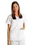 Adar Universal Double Pocket Snap Front Top (Available in 39 colors) - 604 - White - XL