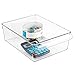 iDesign Linus Plastic Fridge and Freezer Storage Organizer Bin with Handle, Clear Container for Food, Drinks, Produce Organization, 8
