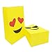 Emoji Paper Bags - Emoji Party Favors Treat Goody Bags for Kids Birthday Christmas Halloween Gift Candy Filling - Pack of 24 with 1 Sheet Emoji Stickers