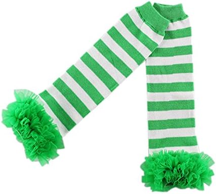 Fullkang Baby Girl Flower Kneepad Leg Warmer Socks (green)