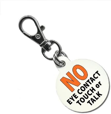 SERVICE DOG No Eye Contact Touch or Talk Alert 1.25 inch Aluminum Core Dog Tag 2-Sided