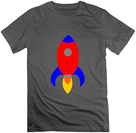 Blue Red Rocket Short Sleeves Cotton Tee Ridiculous T Shirts For Men's Crew Neck