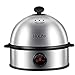 Egg Cooker, HoLife Stainless Steel Egg Boiler Steamer with Auto Shut off, 7 Egg Capacity for Soft, Medium, Hard Boiled Eggs, Omelettes-Silver