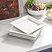 DOWAN 8 Inches Porcelain Square, Dessert Plates, 4 Packs