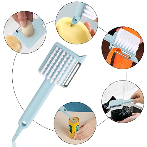 6 Piece Vegetable Brush Fruit Vegetable Brush, Plastic Veggie Brushes