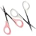 Eyebrow Scissors by AUMELO - 2PCS Stainless Steel Scissors for Eyelash Extensions Eyebrow Scissors with Protective Cap - 4 Inches