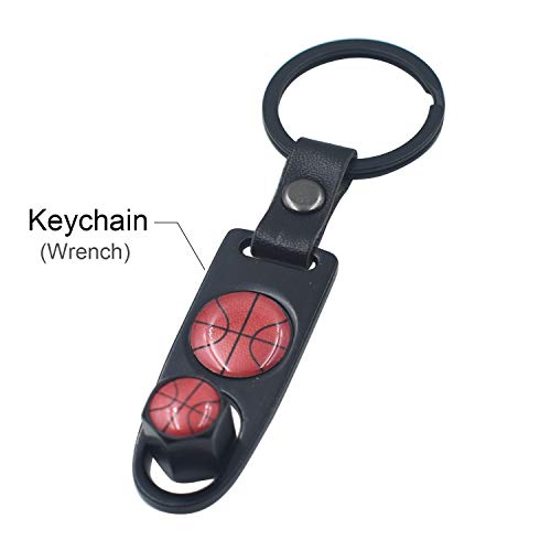 INCART-Universal-Steel-4pcs-Car-Tire-Valve-Stem-Air-Caps-Cover-1pcs-Keychain-Basketball-Cool-Classic-Fashion-Black