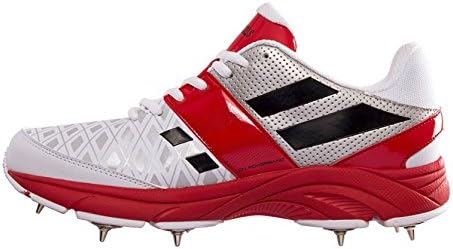 Gray-Nicolls Atomic Spike Cricket Shoes - Junior - White/Black/Red - UK 4