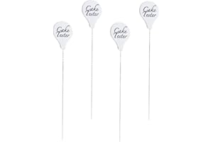Luxshiny 4pcs Stainless Steel Cake Test Needles Baking Tool Bread Testing Pin Black White for Home Kitchen
