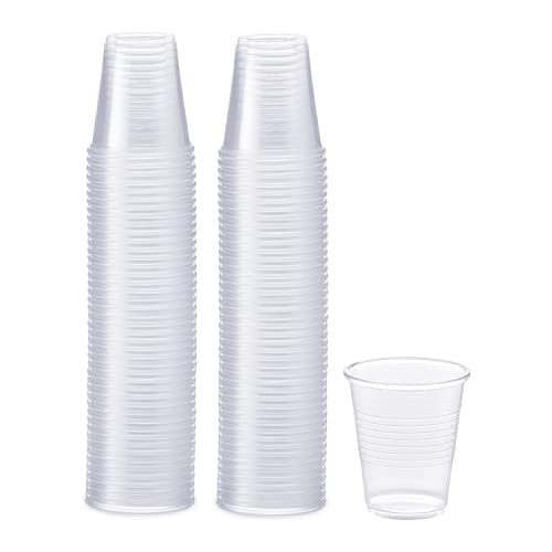 PAMI 5oz Clear Plastic Cups [Pack of 100] Disposable Drinking Glasses