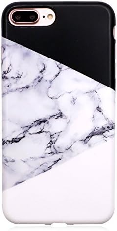 Iphone 7 Plus Case, Matte surface ,Anti-Scratch Anti-Finger Slim Fit Soft Flexible TPU Cover Case for Iphone 7 Plus/ 8 Plus 5.5" Black White marble Design(BLACKWHITE)