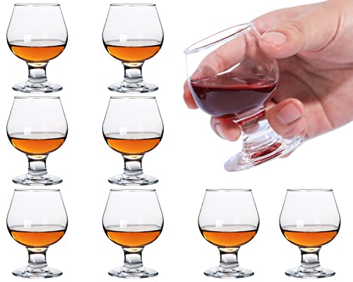 Glsairy Süße Schnapsgläser, klein, für Brandy, Cognac-Gläser, Portgläser, Tequila-Gläser, 50 ml, 8 Stück