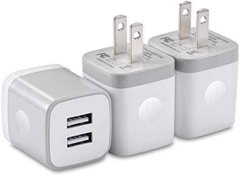 USB Wall Charger, LEEKOTECH Dual Port USB 2.1A Home Travel Wall Charger Plug Power Adapter Charging Block for iPhone X/8/7/6 Plus, iPad, Samsung Galaxy S5/S6/S7 Edge, HTC, LG, ZTE, Moto More (3-Pack)