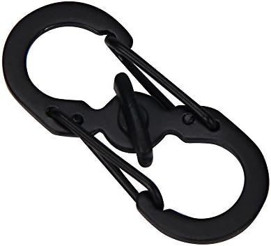 Carabiner, Milazer 8 Word Buckle Locking Carabiner Keychain Tools Outdoor Camping Hiking Theft (black)