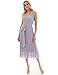 PattyBoutik Women V Neck Pleated Midi Knit Dress (Light Lilac Gray X-Small)