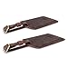 S-ZONE Leather Luggage Baggage Tags ID Label for Suitcases Backpack 2 Pieces Set (Dark Brown)