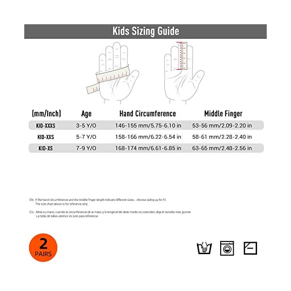Vgo 2 Paare Kinder 4-6 J.A, Arbeitshandschuhe Bambursfaser mit Gummibeschichtung, Garten- und Arbeitshandschuhe (Kid-XXS… – Bild 7
