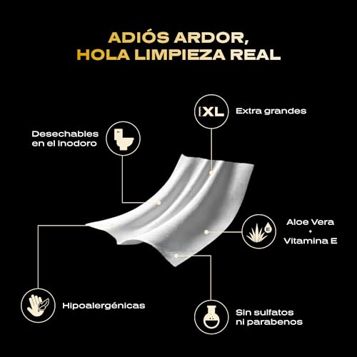 Alfa Wipes Toallitas Humedas para Adulto Extra Grandes y Gruesas, Desechables en Inodoro, Vainilla Real, Hipoalergénicas, con Aloe, Vitamina E, Manzanilla | 3 paquetes con 50 toallitas c/u (150 Toallitas)