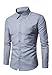 ARTFFEL Mens Fashion Long Sleeve Pure Color Thin Pockets Button Down Slim Fit Formal Dress Shirts Light Grey XS 1942154054 Book Cover