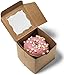 Cuisiner Bakery Boxes 4x4x4 [50Pack] Pastry Containers | Baby Shower, Dessert Packaging for Cake, Pies, Donut, Macaron, Cookies and Party Treat | Cupcake Gift Box with Window (Brown)