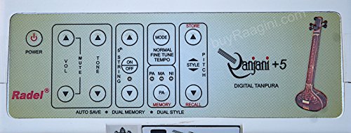 Electronic Tanpura - RADEL Saarang Ranjani Plus 5 Digital Tanpura, In USA, 5 Strings, Electronic Tambura Box, Instruction Manual, Bag, Power Cord (PDI-AEH) - Thumbnail 6