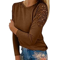 iPOGP Women's Round Neck Solid Color Hollow