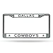 Rico Industries NFL Dallas Cowboys Chrome License Plate Frame,12-Inch by 6-Inch,Silver