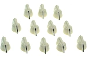 Dopro 12-Pack Vintage Raised Mini Chicken Head Knobs - Small Size Guitar Bass Potentiometer Knobs with Set Screw - Aged White