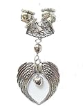 Huan Xun Wings Heart Charms Diy Jewelry Scarf Accessory Bails Tube Pendant Silver Color