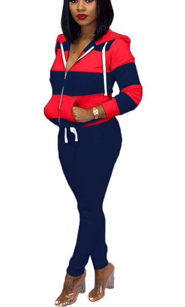 Jogging Suits for Women - Two Piece Sweatsuit Pullover Hoodie + Long Pants Tracksuit Set Jumpsuits