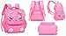 Moonmo Cute Cat Face Pink Kitty Waterproof School Backpack Girls Book Bag (Large, Rose)