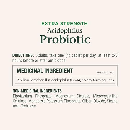 NATURE'S BOUNTY Extra Strength Acidophilus Probiotic, Temporarily Modifies Gut Flora, 105 g