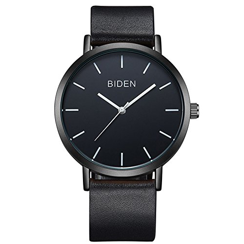 Watch Womens Unisex Simple Casual Leather Waterproof Analog Quartz Dress Wrist Watch