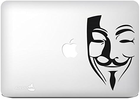 Wall Attraction Black Colored Laptop Anonymous Decal Skin Body Sticker Compatible for Any Laptop