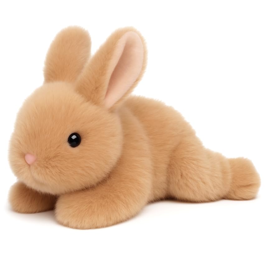 Mushymallow Adorable Easter Bunny Stuffed Animal Soft Brown Rabbit Plush Toy Cute Birthday Easter Gifts for Boys Girls Kids Toddlers