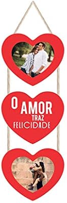 Porta Retratos Coracoes Amor Traz P 2 Fotos 10x10cm Kapos Vermelho Amazon Com Br