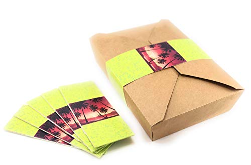 50 Paper Food to Go Containers - 51oz- New Design with Waist Seal Band - Eco Friendly Disposable Kraft Paper Take Out Food Container - Sturdy Leak & Grease Proof Microwavable Take Away Boxes