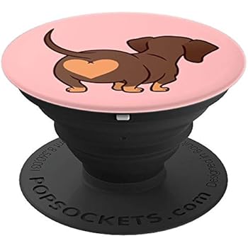 Dachshund Butt Heart Weiner Dog Mom Gift pink for Girls PopSockets Grip and Stand for Phones and Tablets